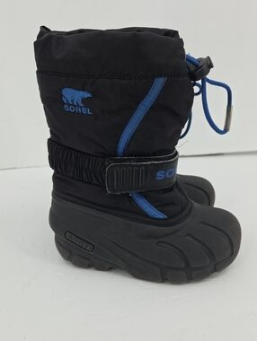 Sorel Kids Black and Blue Snow Boots